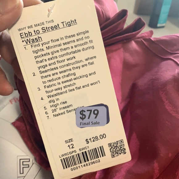 Lululemon ebb to street dye red tight leggings gym - Picture 7 of 7